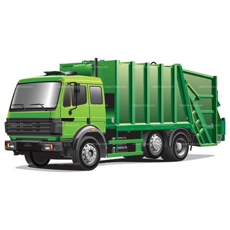 CLIPART GREEN GARBAGE TRUCK | Royalty free vector design | Garbage ...