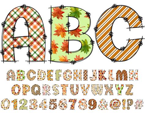 Autumn Fall Clipart Alphabet PNG Watercolor Alphabet Clip | Etsy