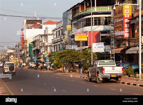 City Centre Street Vientiane Laos Stock Photos & City Centre Street ...