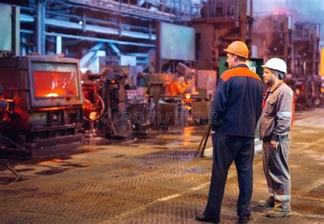 Workers in the Steel Mill. Metallurgical Production or Plant. Stock ...