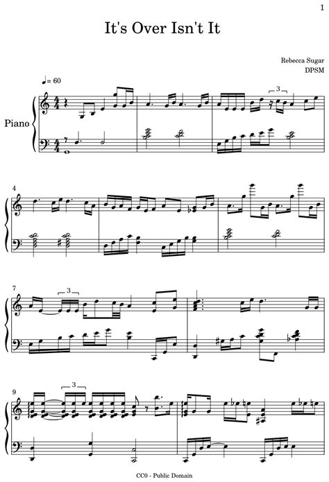 It's Over Isn't It - Sheet music for Piano