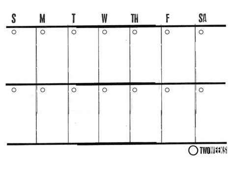 2 Week Blank Printable Calendar - Template Calendar Design