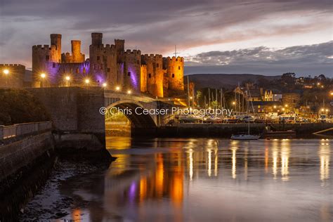 Night Descends, Conwy Castle - Chris Ceaser Photography