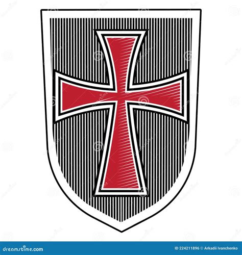 Knightly Design. the Heraldic Shield of the Crusader Stock Vector - Illustration of europe ...