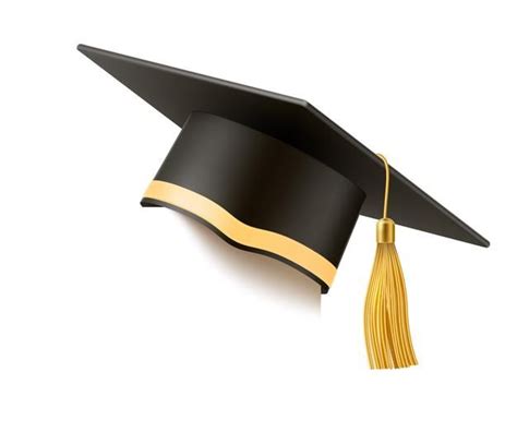 Premium Vector | Realistic mortar board hat with golden tassel ...