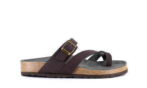 Vegan Sandal | VEGETARIAN SHOES Toe Strap Sandal Brown | avesu VEGAN SHOES