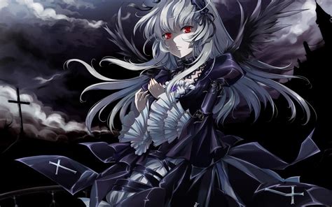 Anime Girl Black Wings HD Desktop Wallpaper 84951 - Baltana