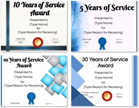 FREE Printable and Editable Years of Service Award