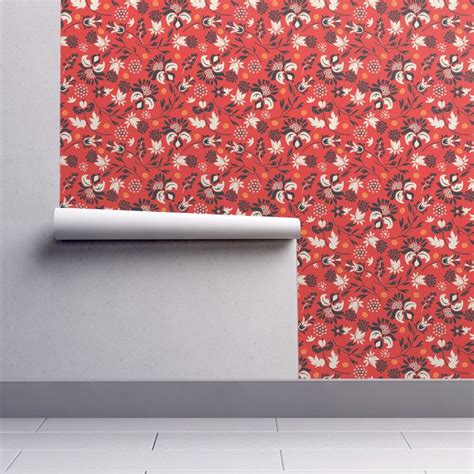 victorian floral | red Wallpaper | Red wallpaper, Wallpaper, Wall ...