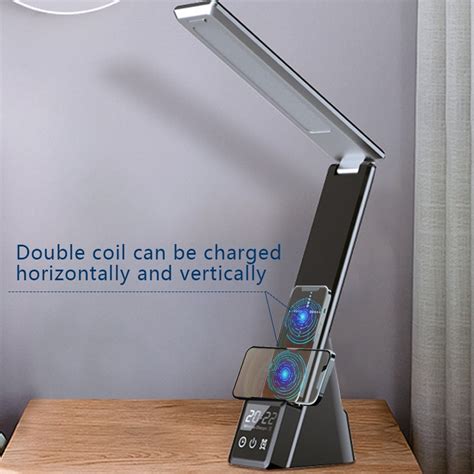 Led Desk Lamp With Alarm Clock 3 Color Temperature Stepless Dimming Usb ...