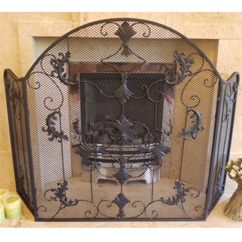 Decorative Fire Screen | Black Fire Guard | Ornate fire guard