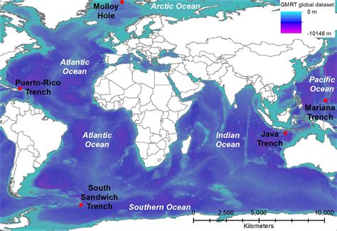 Deepest points of the Indian Ocean and Southern Ocean revealed ...