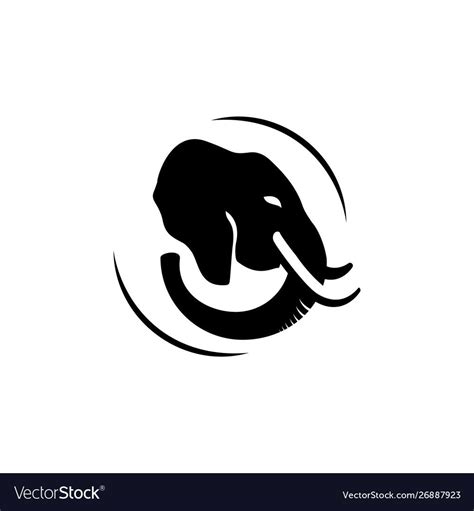 an elephant's head in a circle logo