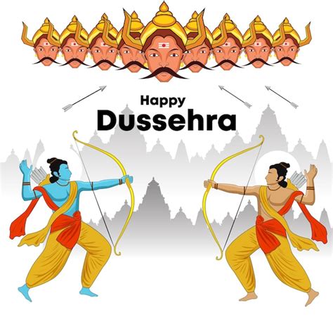 Premium Vector | Dussehra Ram Ravan FIght Vector