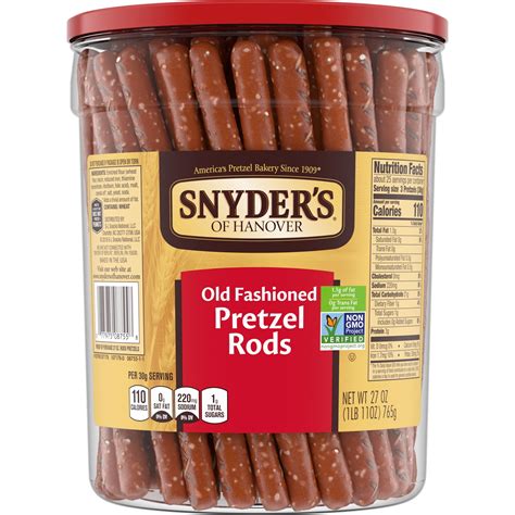 Snyder's of Hanover, Old Fashioned Pretzel Rods, 27 Oz Canister - Walmart.com