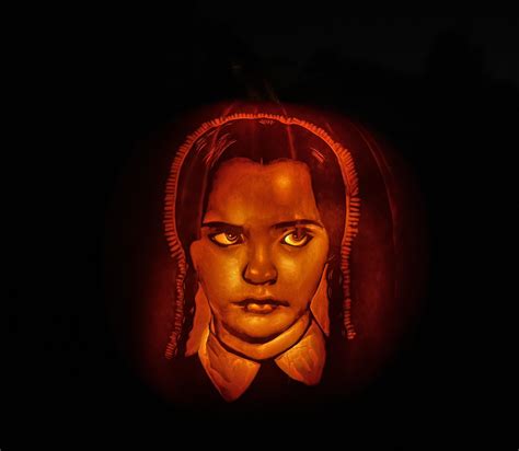 Miss Wednesday Addams pumpkin carving : r/halloween