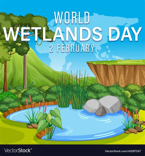 World wetlands day poster design Royalty Free Vector Image