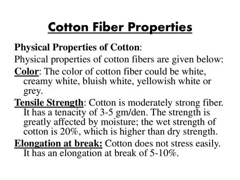 Cotton Fiber Properties