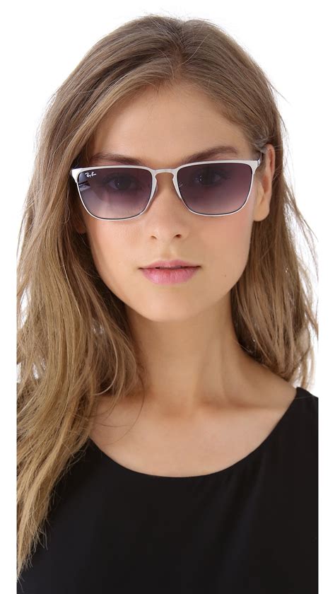 Lyst - Ray-Ban Highstreet Square Sunglasses in Metallic