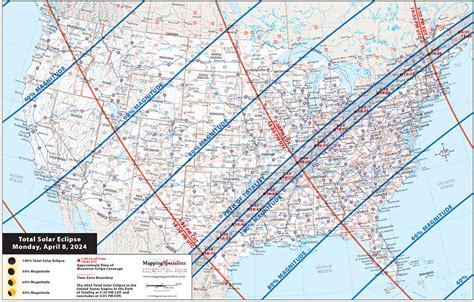 2024 Solar Eclipse Map of the U.S. - Mapping Specialists Limited