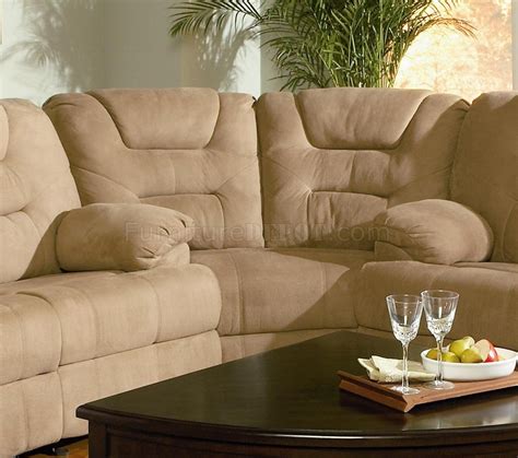 Modern Microfiber Reclining Sectional Sofa 600351 Mocha