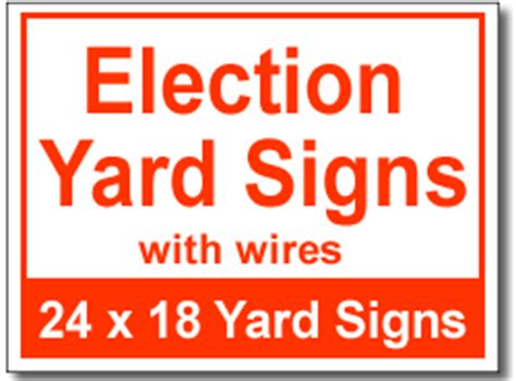 Election Yard Signs with Wires - 100 Signs and Stakes 24x18