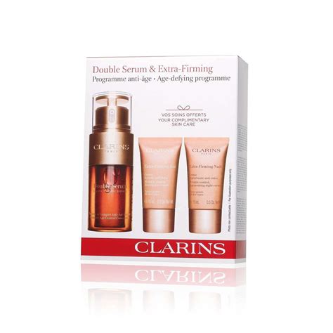 Clarins Skincare Gift Set 50ml Double Serum + 15ml Extra-Firming Day ...