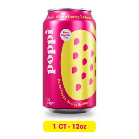 Poppi Prebiotic Soda, Strawberry Lemon, 12 fl oz Can, 12 fl oz - Fry’s Food Stores