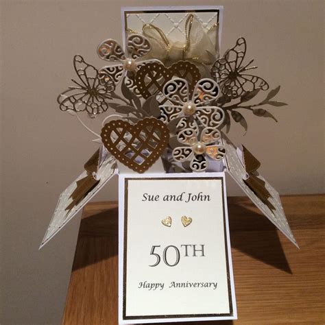 50th Wedding Anniversary Card | Handmade Pop Up Greeting Card