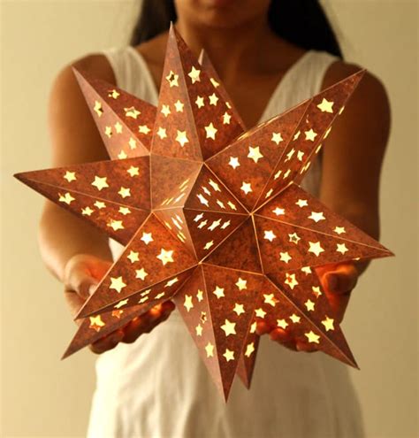 How to Make a Paper Star Lantern ( It looks like metal ! ) - A Piece Of ...