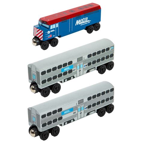 Metra 3 pc. F-40 Set – The Whittle Shortline Railroad - Wooden Toy Trains!