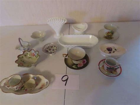 Milk Glass & Floral Dishes - Chuck Marshall Auction & Real Estate Co., INC.