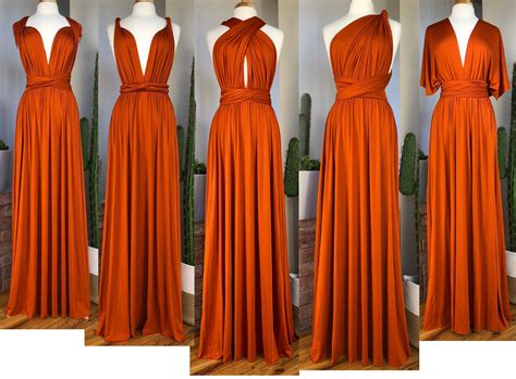 BURNT ORANGE Bridesmaid Dress/ CUSTOM LeNGTHS/ Convertible Dress / Infinity Dress/ Multiway ...
