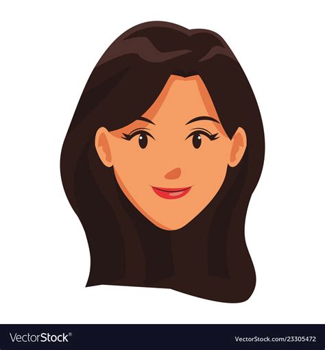 Cute woman face cartoon Royalty Free Vector Image