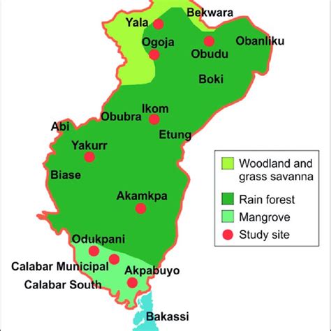 Map of Cross River State showing study sites. | Download Scientific Diagram