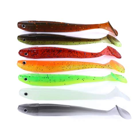 6pcs 105mm 4.7g Soft Shad Lure Fishing Silicone Bait Fishing Gear ...