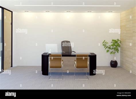 Modern manager office room interior, 3D rendering Stock Photo - Alamy