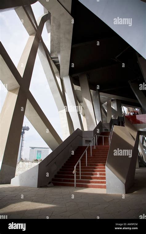 2008 Beijing Olympic National Stadium under construction Stock Photo ...