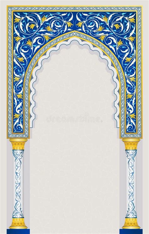 Islamic Arch Design In Classic Blue Color Stock Vector - Image: 30376165