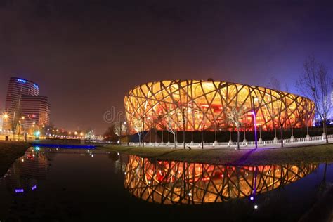 Beijing Olympic Stadium at Night Editorial Stock Photo - Image of beijing, bird: 18862673