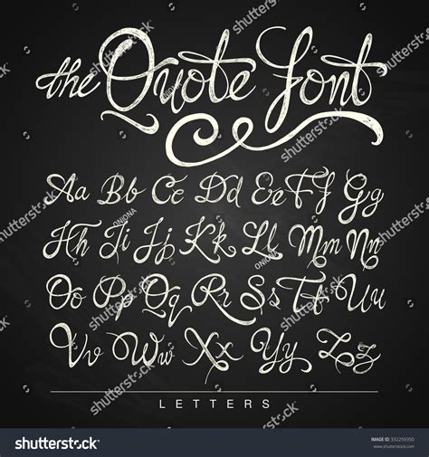 Handwritten Calligraphy Quote Font Letters White Stock Vector (Royalty Free) 332259350 ...