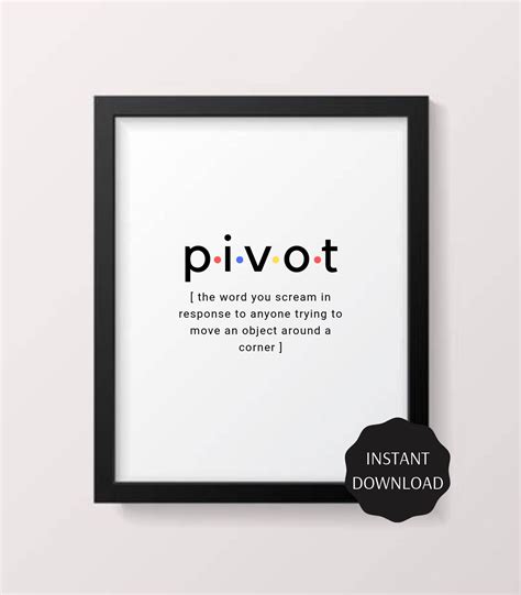 pivot F.R.I.E.N.D.S quote / Printable PDF wall art / Ross Geller by ...