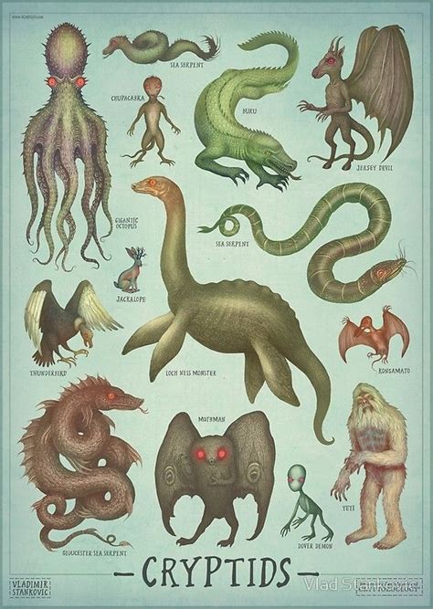 'Cryptids' Photographic Print by Vlad Stankovic | DnD: ideas in 2019 | Mythical creatures ...