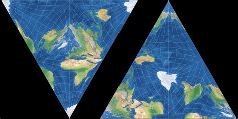 Snyder’s Tetrahedron (2x): Compare Map Projections