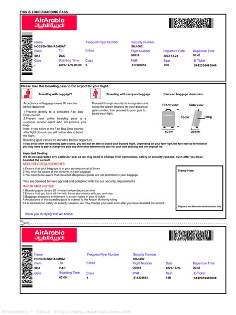 Air Arabia Boarding Pass | PDF | Baggage | Airport