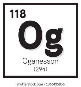 Oganesson Periodic Table Elements Vector Illustration: เวกเตอร์สต็อก (ปลอดค่าลิขสิทธิ์ ...