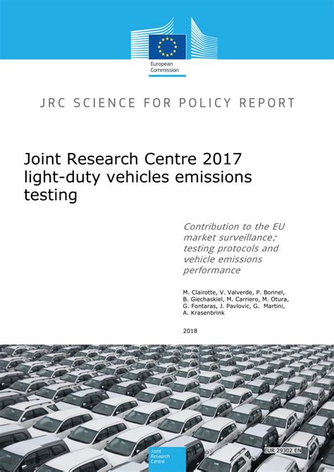 (PDF) Joint Research Centre 2017 light-duty vehicles emissions testing ...