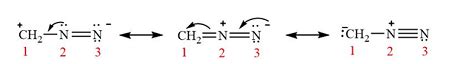 Draw the Lewis structure (including resonance structures) for diazomethane (CH2N2). For each ...