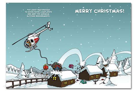 Christmas Card "Helicopter Christmas" (Chicken Wings) - 10 Cards | AVIATORwebsite