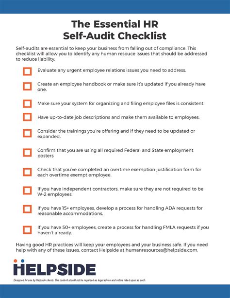 HR Self-Audit Checklist Information